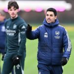 Manažér Arsenalu Mikel Arteta počas tréningu v Sobha Realty Training Center 2. februára 2026 v London Colney, Anglicko