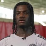 Ayden Heaven z Manchestru United hrá počas zápasu Premier League medzi Manchestrom United a Crystal Palace na Old Trafford v Manchestri, Spojené kráľovstvo, 1. marca 2026. (Foto: Mark Cosgrove/News Images/NurPhoto via Getty Images)