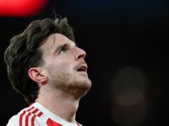 Najnovšie zranenie Declana Ricea pre Arsenal vs Brighton a aktualizáciu FPL Declan Rice počas zápasu Premier League medzi Arsenalom a Chelsea na Emirates Stadium