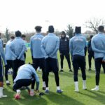 Anglickí hráči na tréningu