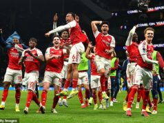 Oficiálne je Deň svätého Totteringhama! Ďalšia žalostná porážka Tottenhamu odovzdala Arsenalu na severe Londýna, ktorý sa chváli skôr ako kedykoľvek predtým Oficiálne je Deň svätého Totteringhama! Arsenal má matematicky zaručené, že skončí nad severolondýnskym rivalom Tottenhamom v najskoršom bode v sezóne Premier League.