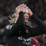 Erling Haaland strelil v posledných 18 zápasoch za Manchester City iba dva góly z otvorenej hry