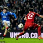 Moore sa ohýba v druhej popoludní Rangers proti Aberdeenu