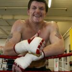 Ricky Hatton sa usmieva počas tlačového dňa v Betta Bodies Gym v Dentone v Manchestri v roku 2007