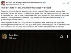 Sam Kerr odhaľuje SKUTOČNÝ dôvod, prečo hviezdy Matildas znechutili fanúšikov po zápasoch Ázijského pohára – a moment na ihrisku, ktorý ju stále prenasleduje Kapitánka Matildas Sam Kerr objasnila, prečo sa zdá, že jej spoluhráči na Ázijskom pohári utláčali fanúšikov.