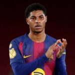 BARCELONA, ŠPANIELSKO - 3. marca: Marcus Rashford z FC Barcelona sklamaný počas zápasu španielskeho pohára Copa del Rey medzi FC Barcelona a Atletico Madrid na Camp Nou 3. marca 2026 v španielskej Barcelone (Foto: David Ramirez/Soccrates/Getty Images)