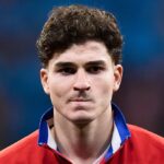 Julian Alvarez v zápase Atlético Madrid vs Tottenham