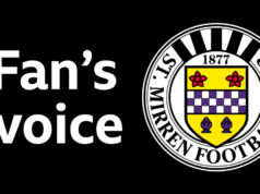 St Mirren vs Aberdeen, zostupový šesťbodový hráč oblečený ako návrat domov St Mirren vs Aberdeen, zostupový šesťbodový hráč oblečený ako návrat domov