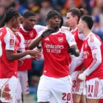 Hráči Arsenalu oslavujú