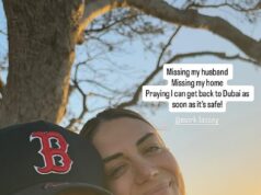 Stephanie Riceová zverejnila srdcervúci odkaz, keď ju vojna v Iráne nechala uviaznutú od manžela Stephanie Rice sa vydala na sociálne siete, aby vyjadrila svoje zármutok z toho, že bola odlúčená od manžela Marka Lasseyho (na obrázku)