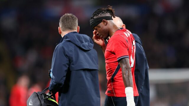 LONDÝN, ANGLICKO - 22. marca: Martin Zubimendi z Arsenalu odchádza pred finálovým zápasom Carabao Cupu s Arsenalom a medzi Manchestrom City na štadióne Wembley 22. marca 2026 v Londýne v Anglicku. (Foto: Stuart MacFarlane/Arsenal FC cez Getty Images)