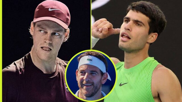 Súperi Carlos Alcaraz a Jannik Sinner poslali úprimný odkaz od Súperi Carlos Alcaraz a Jannik Sinner poslali úprimný odkaz od Juana Martina del Potra