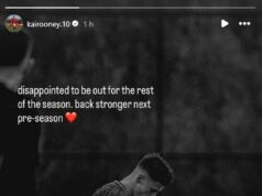 Syn Wayna Rooneyho Kai (16) odhaľuje, že po sľubnom začiatku kariéry v Man United je po zvyšok sezóny mimo srdcervúci post. Syn Wayna Rooneyho Kai prezradil, že je mimo sezóny po zvyšok sezóny v príspevku na Instagrame