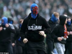 VYRIEŠIŤ TO! Rangers sú vyzvaní, aby po tohtoročnom chaose v Old Firm v Ibroxe zakročili proti ultras Ultras Rangers vtrhli na ihrisko po štvrťfinále Škótskeho pohára s Celticom na ihrisku Ibroxu
