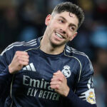 Federico Valverde oslavuje gól za Real Madrid