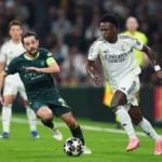Vinícius Jr. vyrovnal doterajší rekord Cristiana Ronalda v zápase Real Madrid vs Man City