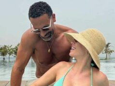 Vnútri nového života Rio Ferdinanda v Dubaji po opustení Spojeného kráľovstva ako varovanie vydané Britom Rio Ferdinand s manželkou Kate v Dubaji.