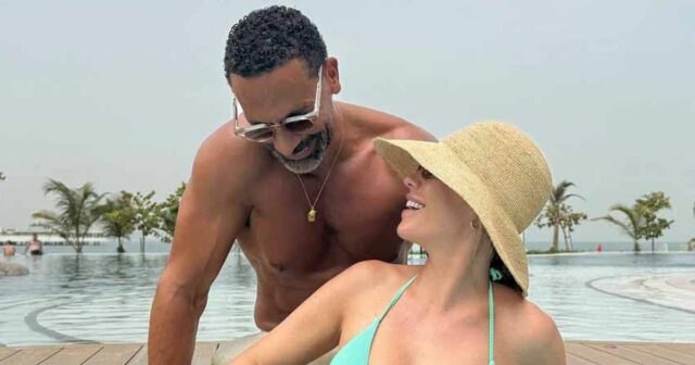Rio Ferdinand s manželkou Kate v Dubaji.