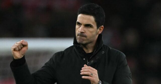 Mikel Arteta oslavuje