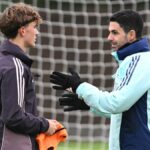 Max Dowman a Mikel Arteta