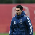 Mikel Arteta počas tréningu Arsenalu