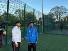 Adam Gemili prekvapuje futbalovú iniciatívu po uznaní London Sport Awards Gemili hovoril z Larkhall Park v Stockwell, kde navštívil charitatívnu organizáciu so sídlom v južnom Londýne, ktorá bola nominovaná na London Sport Award.