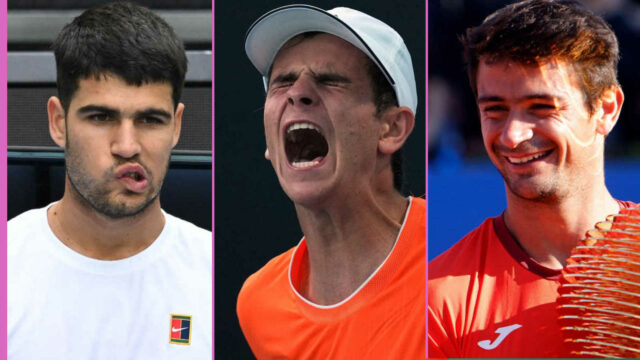 Alcaraz sediaca kačica, Shelton americká č. 1, Jodar +32, Trungelliti +41
