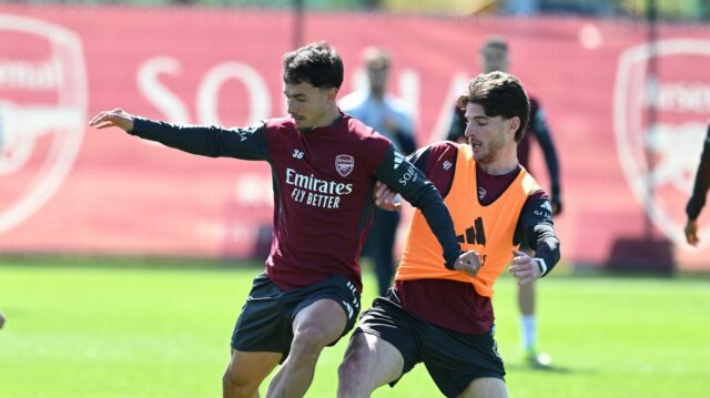 Arsenal predpovedal XI vs Sporting CP, keď sa Declan Rice Martin Zubimendi a Declan Rice by mohli nastúpiť za Arsenal proti Sportingu CP