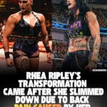 Na obrázku: Príspevok, ktorý začal drámu, zobrazujúci Rheu Ripleyovú predtým (vľavo) a potom, ako sa zdalo, že stráca svalovú hmotu