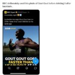 British Broadcasting Corporation sa dostala pod paľbu po vymazaní príspevku na sociálnej sieti, v ktorom sa objavila senzácia tínedžerského šprintu z Aussie Gout Gout (na obrázku)