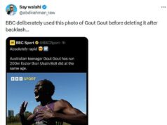 BBC je odsúdená za vymazanie príspevku Dna Dna – ako zatrpknutá americká hviezda tvrdí, že Austrálska senzácia bude na jeho ďalších pretekoch „na smiech“ British Broadcasting Corporation sa dostala pod paľbu po vymazaní príspevku na sociálnej sieti, v ktorom sa objavila senzácia tínedžerského šprintu z Aussie Gout Gout (na obrázku)