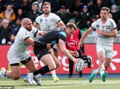 Bojovníci budú plní ľútosti, keď si túto historickú šancu na Pohár majstrov nechali pretiecť pomedzi prsty Stafford McDowall z Glasgow Warriors zaznamenal prvý pokus svojho tímu proti Toulonu