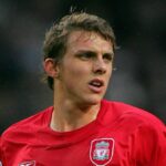 MANCHESTER, ANGLICKO - 26. novembra: Stephen Warnock z Liverpoolu beží počas zápasu Premier League medzi Manchester City a Liverpool na štadióne City Of Manchester 26. novembra 2005 v anglickom Manchestri. (Foto Richard Sellers/Sportsphoto/Allstar cez Getty Images)