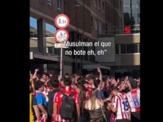 Cestujúci fanúšikovia Atlética Madrid sa pripájajú s islamofóbnymi chorálmi Cestujúci fanúšikovia Atlética Madrid sa pripájajú s islamofóbnymi chorálmi