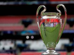 Chelsea hodila záchranné lano v pretekoch o postup do Ligy majstrov vďaka pravidlu UEFA LONDÝN, SPOJENÉ KRÁĽOVSTVO - 31. MÁJ: Pohár Ligy majstrov ukázal zranenie na štadióne Wembley pred tréningom Realu Madrid počas tlačovej konferencie a tréningu Realu Madrid na štadióne Wembley 31. mája 2024 v Londýne, Spojené kráľovstvo (Foto: Damjan Zibert/Soccrates/Getty Images)