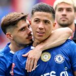 Enzo Fernandez oslavuje