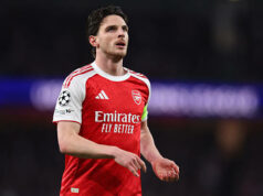 Declan Rice vystrelil späť, keď sa Arsenal dostal do semifinále Ligy majstrov Declan Rice vystrelil späť, keď sa Arsenal dostal do semifinále Ligy majstrov