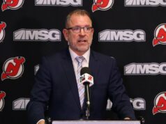 Diabli, GM Tom Fitzgerald sa rozchádzajú NHL: San Jose Sharks v New Jersey Devils