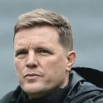 Manažér Newcastle United Eddie Howe počas zápasu Premier League medzi Crystal Palace a Newcastle United v Selhurst Park 12. apríla 2026 v Londýne, Spojené kráľovstvo