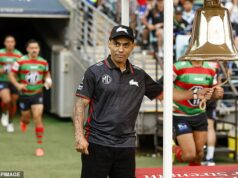 Emocionálne scény, keď legenda o kopačkách postihnutých rakovinou zvoní na Veľký piatok v Legacy Bell v tom, čo by mohol byť jeho posledný zápas Nathan Merritt zvoní na Legacy Bell v emotívnych veľkopiatkových scénach, keď fanúšikovia Rabbitohs uctievajú klubovú legendu