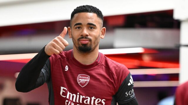 Gabriel Jesus z Arsenalu počas tréningu v Sobha Realty Training Center 16. marca 2026 v London Colney, Anglicko