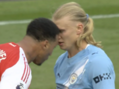 Gabriel porazil hlavu Erlingovi Haalandovi, keď počas súboja Premier League vypukla masová bitka Gabriel porazil hlavu Erlingovi Haalandovi, keď počas súboja Premier League vypukla masová bitka