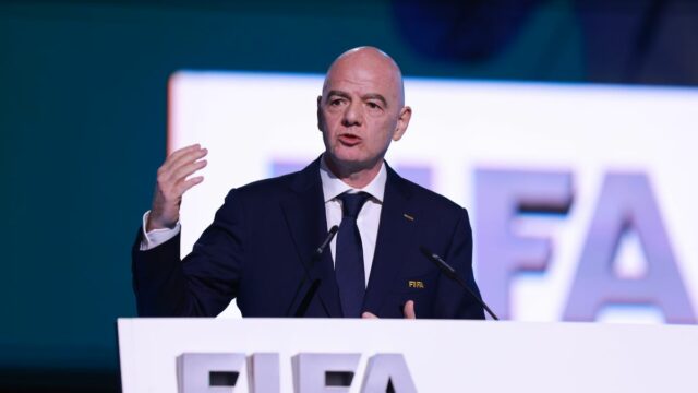 Gianni Infantino, prezident FIFA, hovorí počas 76. kongresu FIFA 30. apríla 2026 vo Vancouveri v Britskej Kolumbii.