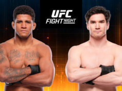 Gilbert Burns vs. Mike Malott tip, kurz, čas: UFC Winnipeg LAS VEGAS, NEVADA – 17. MÁJ: Gilbert Burns z Brazílie sa pripravuje čeliť Michaelovi Moralesovi z Ekvádoru v zápase welterovej váhy počas podujatia UFC Fight Night na UFC APEX 17. mája 2025 v Las Vegas v Nevade. (Foto: Jeff Bottari/Zuffa LLC)