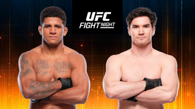 LAS VEGAS, NEVADA – 17. MÁJ: Gilbert Burns z Brazílie sa pripravuje čeliť Michaelovi Moralesovi z Ekvádoru v zápase welterovej váhy počas podujatia UFC Fight Night na UFC APEX 17. mája 2025 v Las Vegas v Nevade. (Foto: Jeff Bottari/Zuffa LLC)