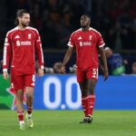 PARÍŽ, FRANCÚZSKO - 8. apríla: Ibrahima Konate z Liverpoolu reagoval po tom, čo jeho strana inkasovala gól počas štvrťfinálového zápasu UEFA Champions League 2025/26 medzi Paris Saint-Germain FC a Liverpool FC v Parc des Princes 8. apríla 2026 v Paríži vo Francúzsku. (Foto: Justin Setterfield/Getty Images)