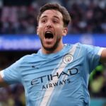 Nico Gonzalez z Manchestru City oslavuje