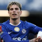 Alejandro Garnacho z Chelsea oslavuje