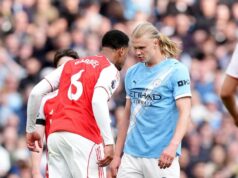 Hviezda Man City Haaland reaguje na súboj Gabriela proti Arsenalu, keď je Neville ohromený Hviezda Man City Haaland reaguje na súboj Gabriela proti Arsenalu, keď je Neville ohromený