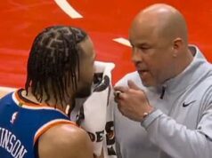 Hviezda New York Knicks Jalen Brunson bola videná v výbušnej hádke so svojím otcom počas kľúčového zápasu play-off Hviezda New York Knicks Jalen Brunson bola pristihnutá pri ostrej výmene názorov so svojím otcom Rickom